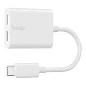 อะแดปเตอร์ Belkin USB-C TO USB-C Audio+USB-C Charger Adapter 60W White