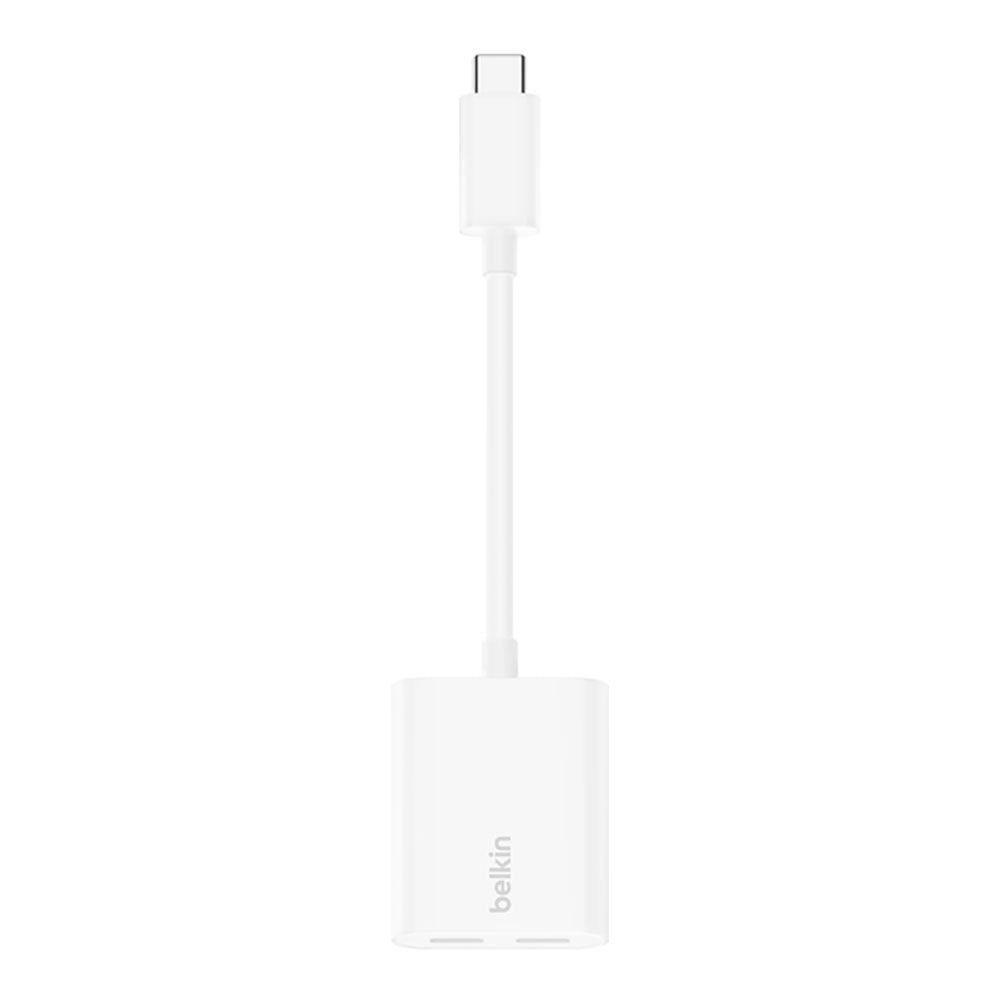 อะแดปเตอร์ Belkin USB-C TO USB-C Audio+USB-C Charger Adapter 60W White