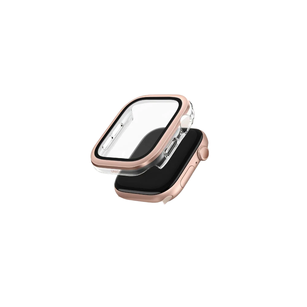 เคส Uniq Apple Watch S10 (46mm) Voute Tempered Glass Screen Rose Gold