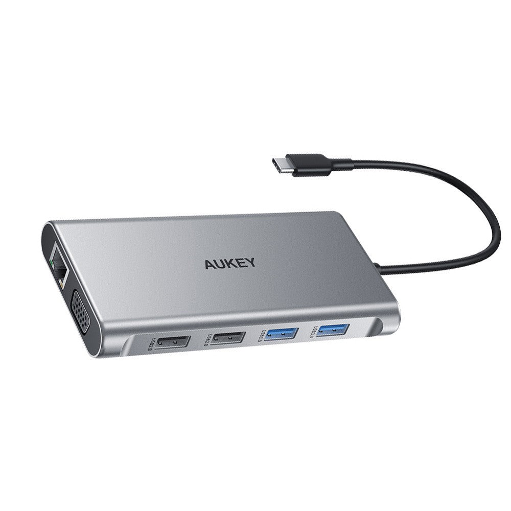 AUKEY Port Hub 10 in 1 USB C to USB A HDMI VGA PD 100W CB C89 Gra iStudiobySPVi