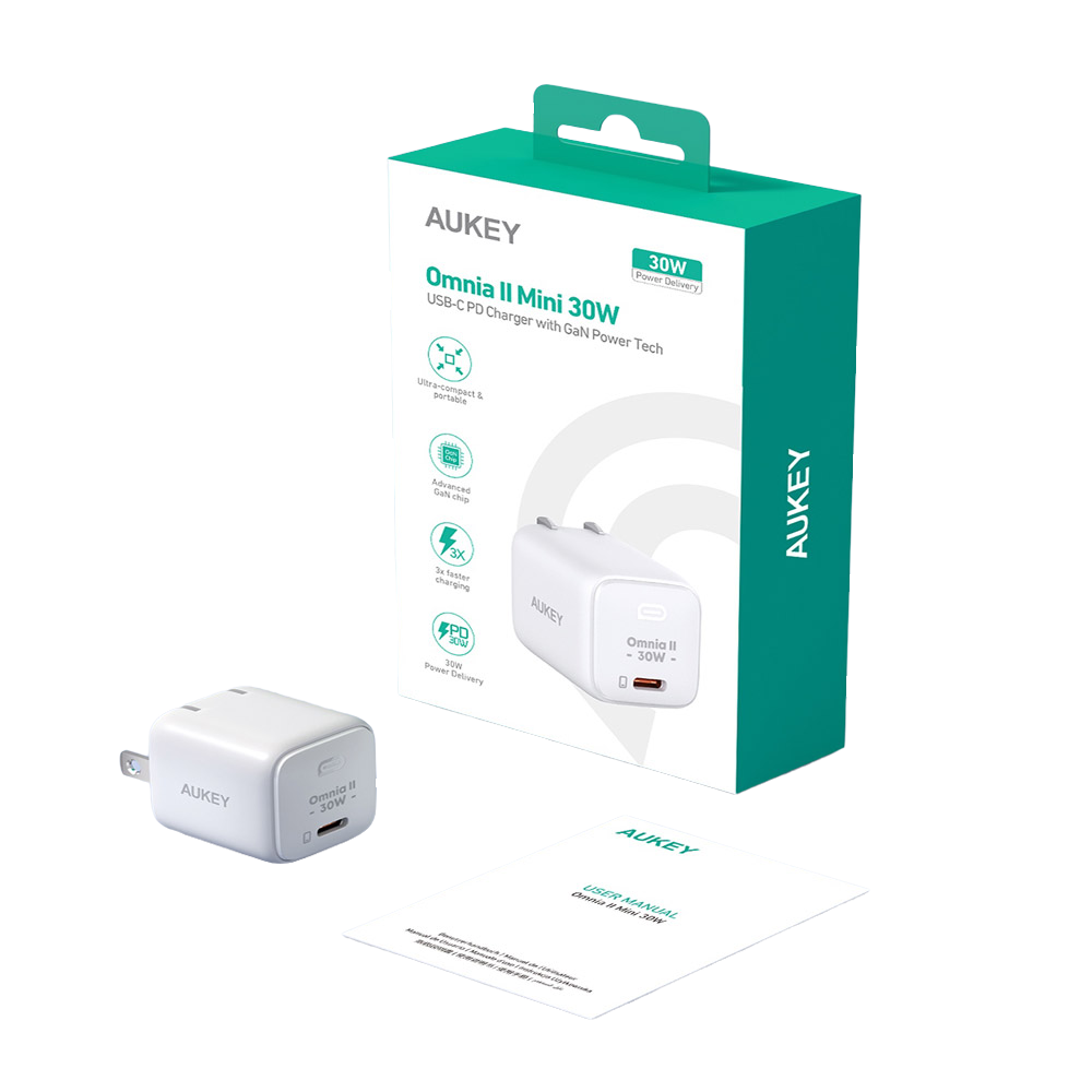 อะแดปเตอร์ AUKEY Wall Charger 1 USB-C White