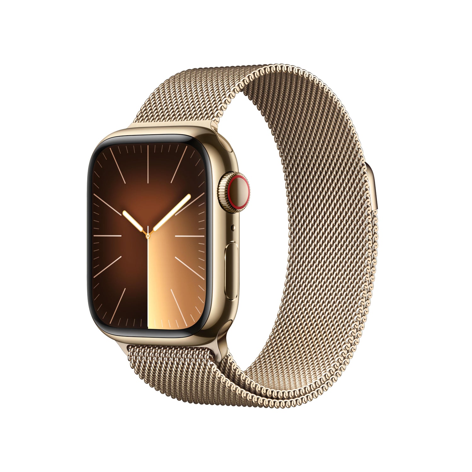 Apple Watch Series 9 GPS + Cellular 41mm Gold Stainless Steel Case with Gold Milanese Loop