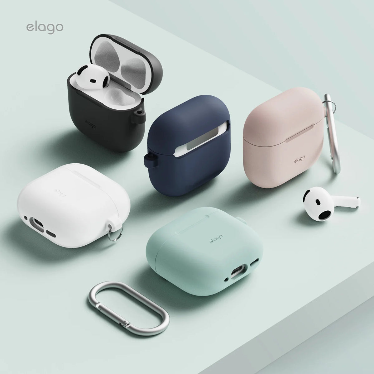 เคส Elago Silicone Hang Case AirPods 4 Nightglow Blue