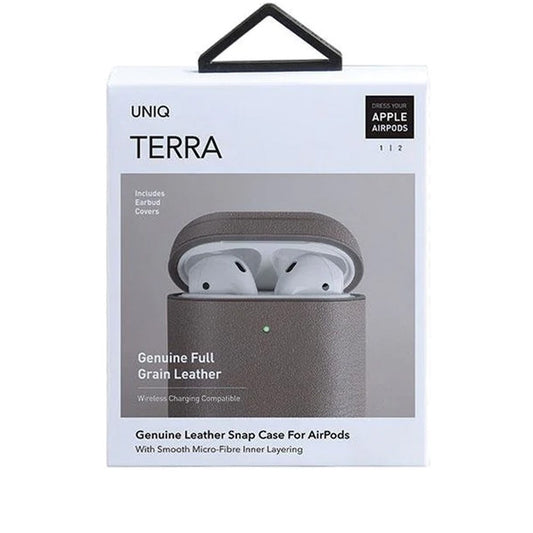 เคส Uniq Terra Genuine Leather Airpods 1/2 Snap Brown