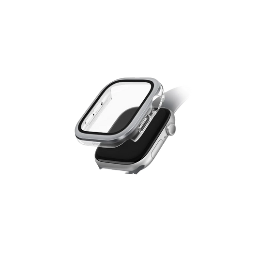 เคส Uniq Apple Watch S10 (49mm) Voute Tempered Glass Screen Titanium Silver