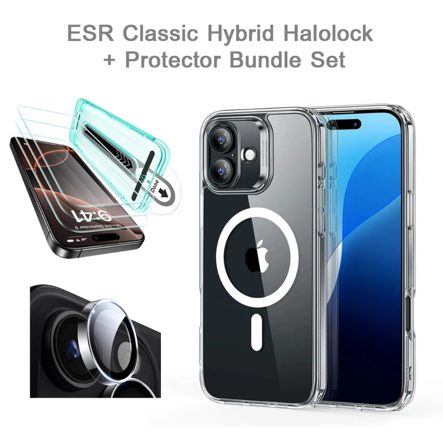 เคสพร้อมชุดกระจกปกป้องหน้าจอและเลนส์กล้อง ESR Classic Hybrid Case + Protector Bundle Set iPhone 16